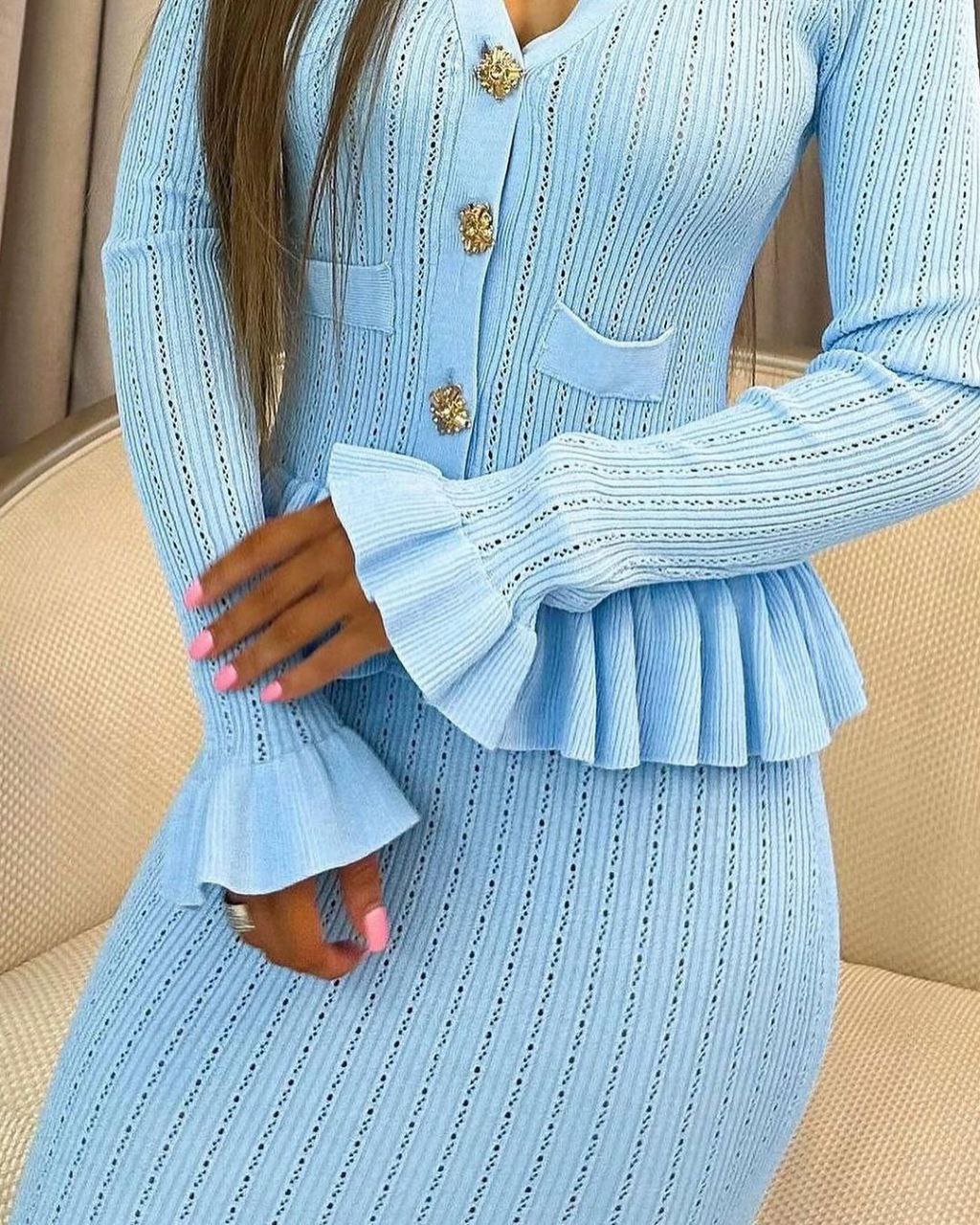Melissa ajour knit set