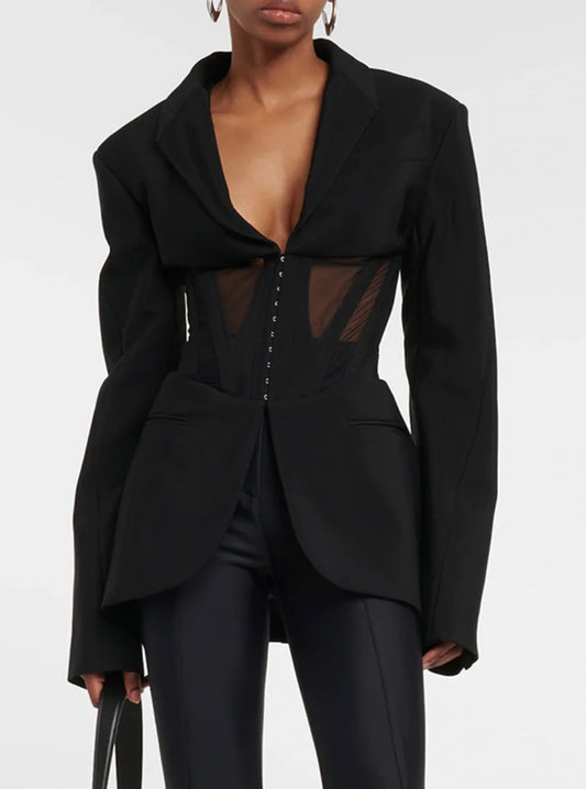 Black corset blazer