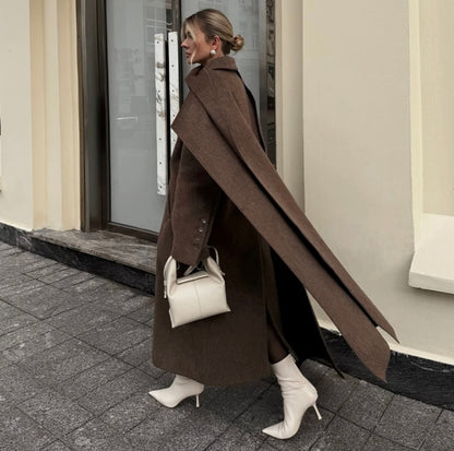 Penny maxi coat with scarf