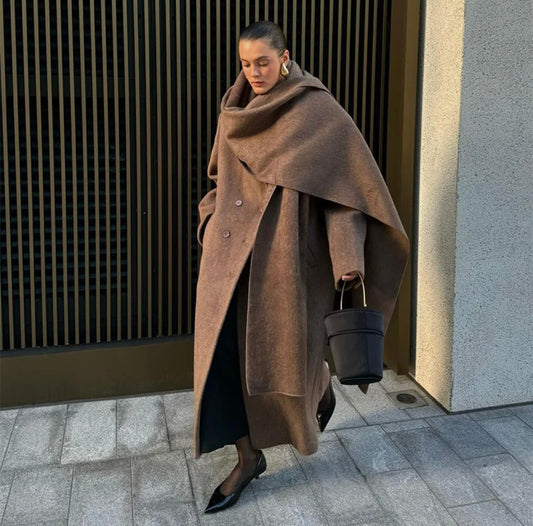 Penny maxi coat with scarf