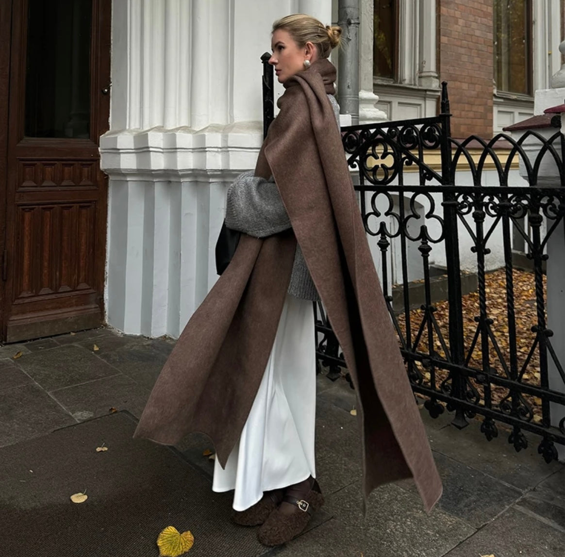 Penny maxi coat with scarf