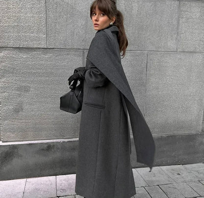 Penny maxi coat with scarf